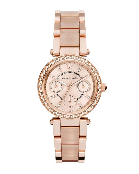 orologio michael kors oro rosa|michael kors parker rose watch.